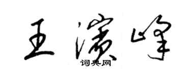 梁錦英王濱峰草書個性簽名怎么寫