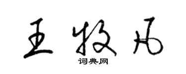 梁錦英王牧凡草書個性簽名怎么寫