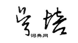 曾慶福吳培草書個性簽名怎么寫