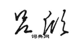 駱恆光呂欣草書個性簽名怎么寫