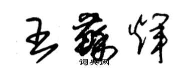 朱錫榮王蘇輝草書個性簽名怎么寫