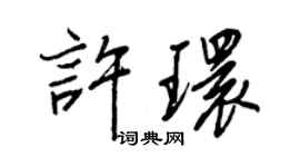 王正良許環行書個性簽名怎么寫