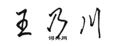 駱恆光王乃川行書個性簽名怎么寫