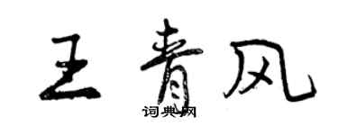 曾慶福王青風行書個性簽名怎么寫