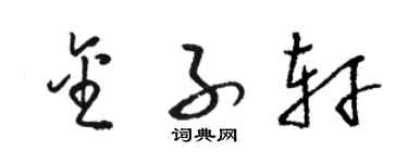 駱恆光金子軒草書個性簽名怎么寫