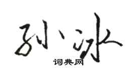 駱恆光孫冰行書個性簽名怎么寫