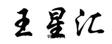 胡問遂王星匯行書個性簽名怎么寫