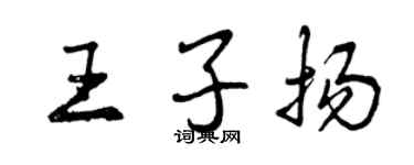 曾慶福王子揚行書個性簽名怎么寫