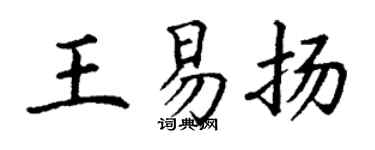 丁謙王易揚楷書個性簽名怎么寫