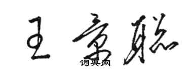 駱恆光王景聰草書個性簽名怎么寫