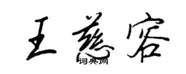 王正良王慈容行書個性簽名怎么寫