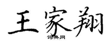 丁謙王家翔楷書個性簽名怎么寫