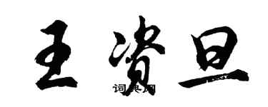 胡問遂王資旦行書個性簽名怎么寫