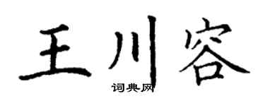 丁謙王川容楷書個性簽名怎么寫