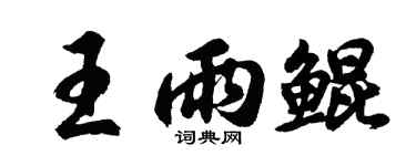 胡問遂王雨鯤行書個性簽名怎么寫