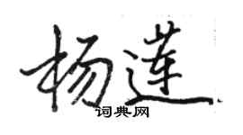 駱恆光楊蓮行書個性簽名怎么寫