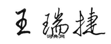駱恆光王瑞捷行書個性簽名怎么寫