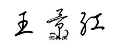 梁錦英王景紅草書個性簽名怎么寫