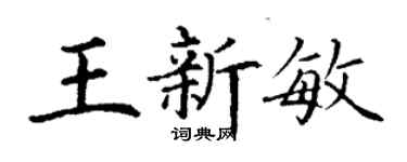 丁謙王新敏楷書個性簽名怎么寫