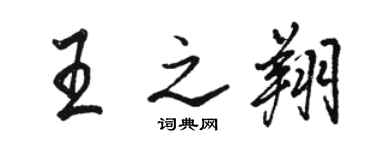 駱恆光王之翔行書個性簽名怎么寫