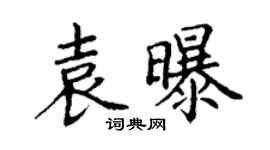 丁謙袁曝楷書個性簽名怎么寫