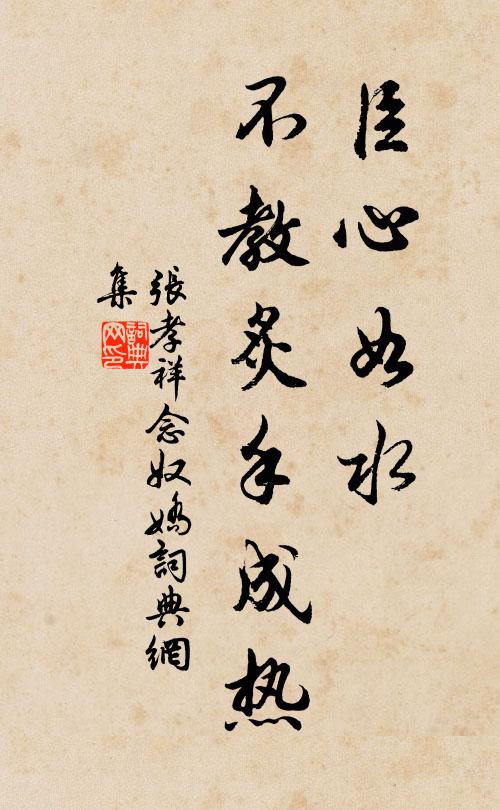 張孝祥臣心如水,不教炙手成熱書法作品欣賞