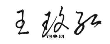 駱恆光王玫紅草書個性簽名怎么寫