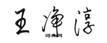 駱恆光王淨淳行書個性簽名怎么寫