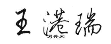 駱恆光王港瑞行書個性簽名怎么寫