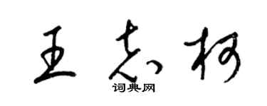 梁錦英王志柯草書個性簽名怎么寫