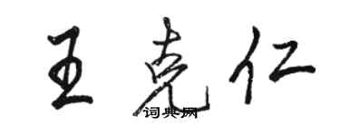 駱恆光王克仁行書個性簽名怎么寫