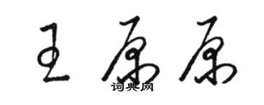 駱恆光王原原草書個性簽名怎么寫