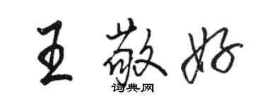 駱恆光王敬好行書個性簽名怎么寫