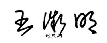 朱錫榮王微明草書個性簽名怎么寫