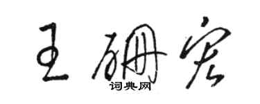 駱恆光王硼宏草書個性簽名怎么寫
