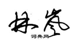 朱錫榮林嵐草書個性簽名怎么寫