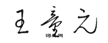 駱恆光王童元草書個性簽名怎么寫