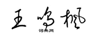 梁錦英王鳴楓草書個性簽名怎么寫