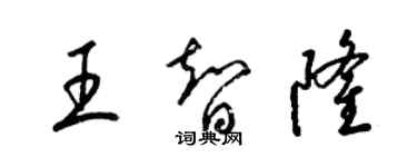 梁錦英王智隆草書個性簽名怎么寫