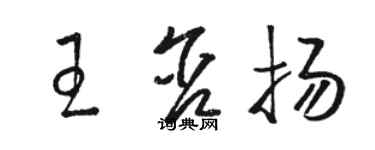 駱恆光王含揚草書個性簽名怎么寫