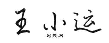 駱恆光王小運行書個性簽名怎么寫