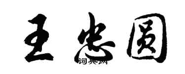 胡問遂王忠圓行書個性簽名怎么寫