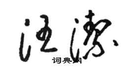 駱恆光汪潔草書個性簽名怎么寫