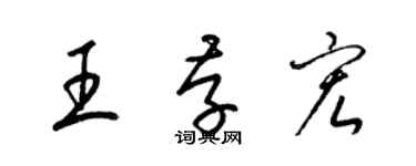 梁錦英王存宏草書個性簽名怎么寫