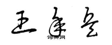 曾慶福王年兵草書個性簽名怎么寫