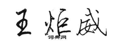 駱恆光王炬威行書個性簽名怎么寫