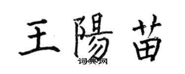何伯昌王陽苗楷書個性簽名怎么寫