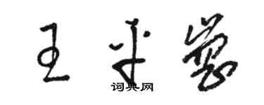 駱恆光王平崗草書個性簽名怎么寫