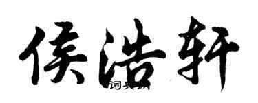 胡問遂侯浩軒行書個性簽名怎么寫