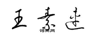 梁錦英王素連草書個性簽名怎么寫